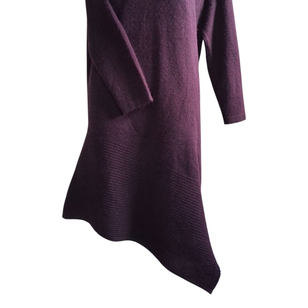 Dark Plum Glory Deer Asymmetrical Sweater Dress Sz US 14/16